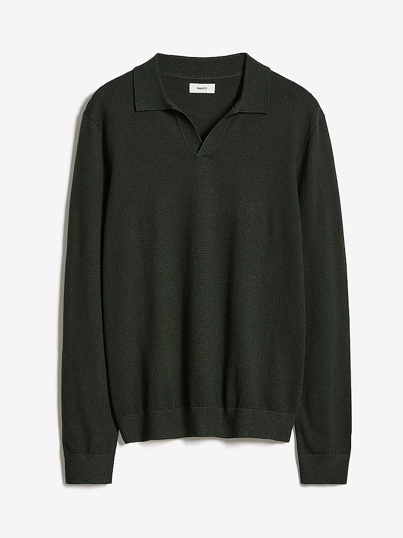 Long-Sleeve Sweater with Johnny Collar