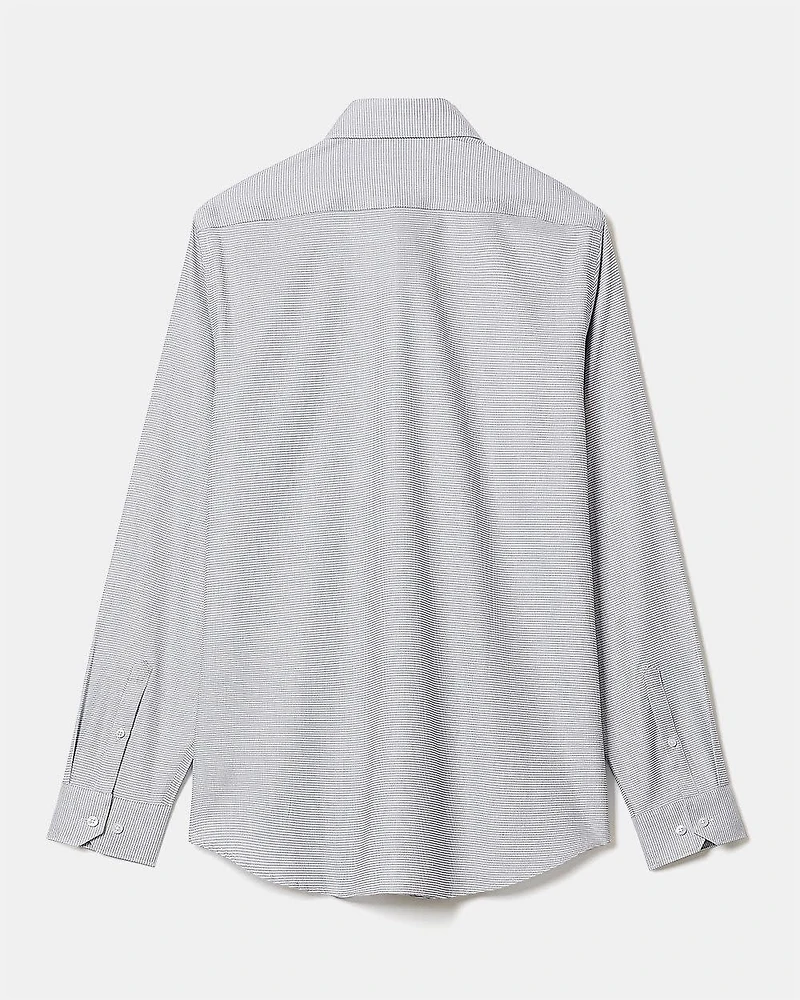Chemise Habillée à Coupe Étroite en Dobby Micro Motif de Carrés
