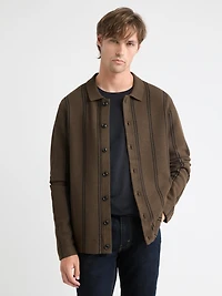 Cardigan en Mailles de Milan avec Col Chemisier