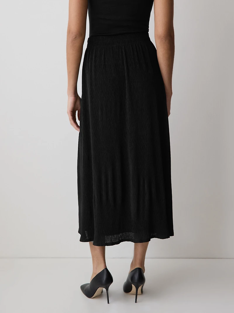 High-Rise Flare Midi Skirt