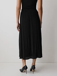 High-Rise Flare Midi Skirt