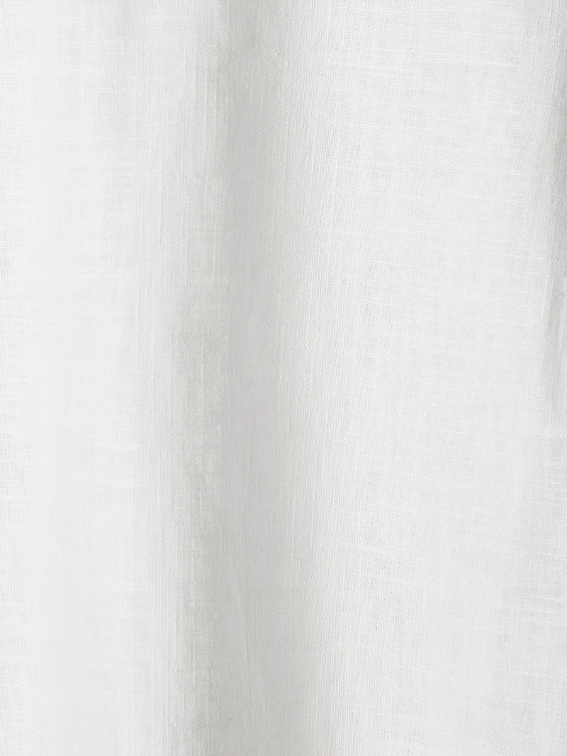 Blouse Sans Manches à Col Rond en Mélange de Lin