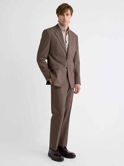 Tailored-Fit Taupe Suit Blazer