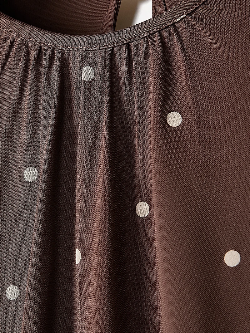 Haut à Manches Longues Col Rond Froncé