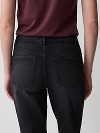 Jeans Skinny Gris à Taille Mi-Haute