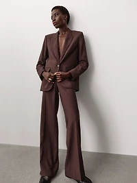 Pantalon à Jambe Large et Taille Haute