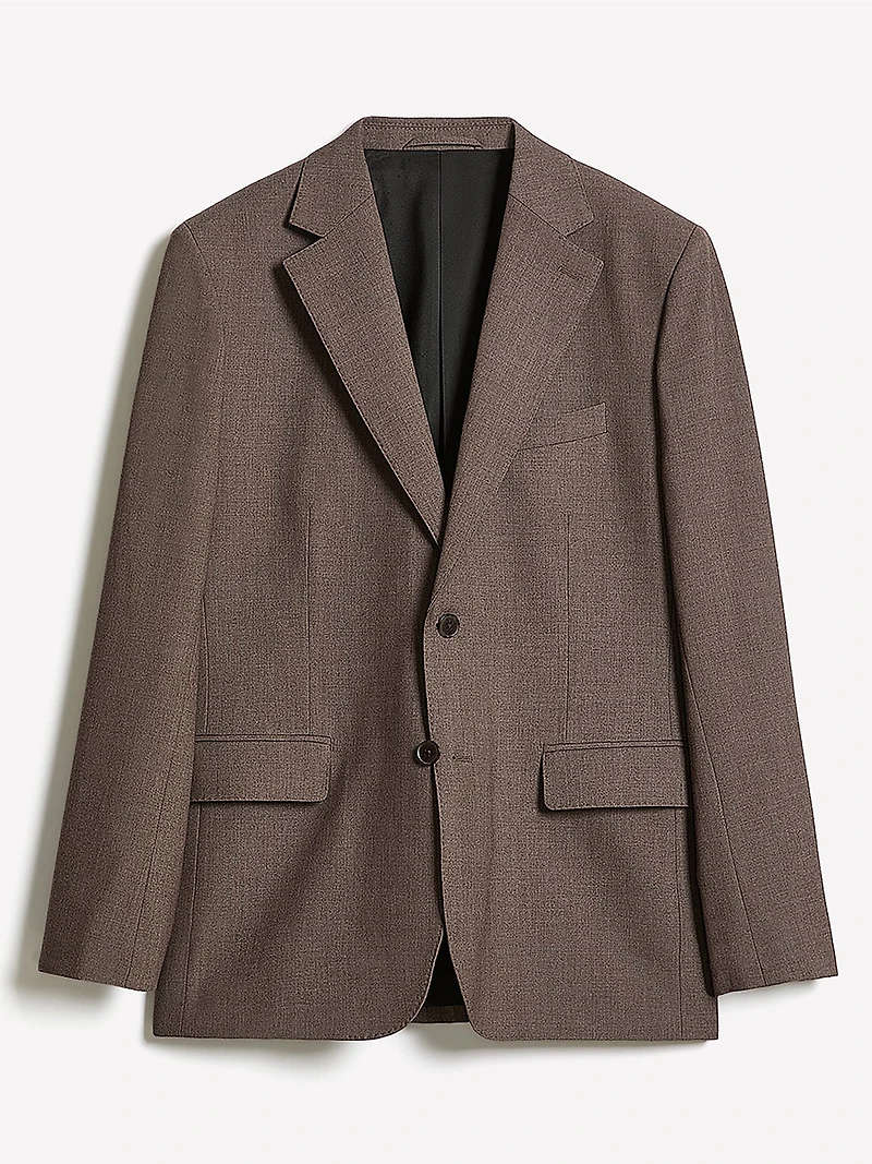 Tailored-Fit Taupe Suit Blazer