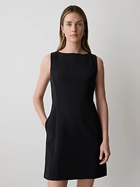 Sleeveless Boat-Neck Mini Dress