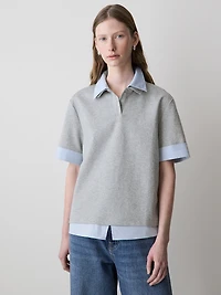 Mix-Media Short-Sleeve Polo
