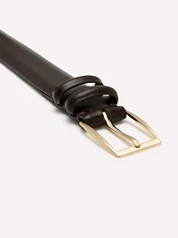 Leather Trouser Belt with Square Buckle