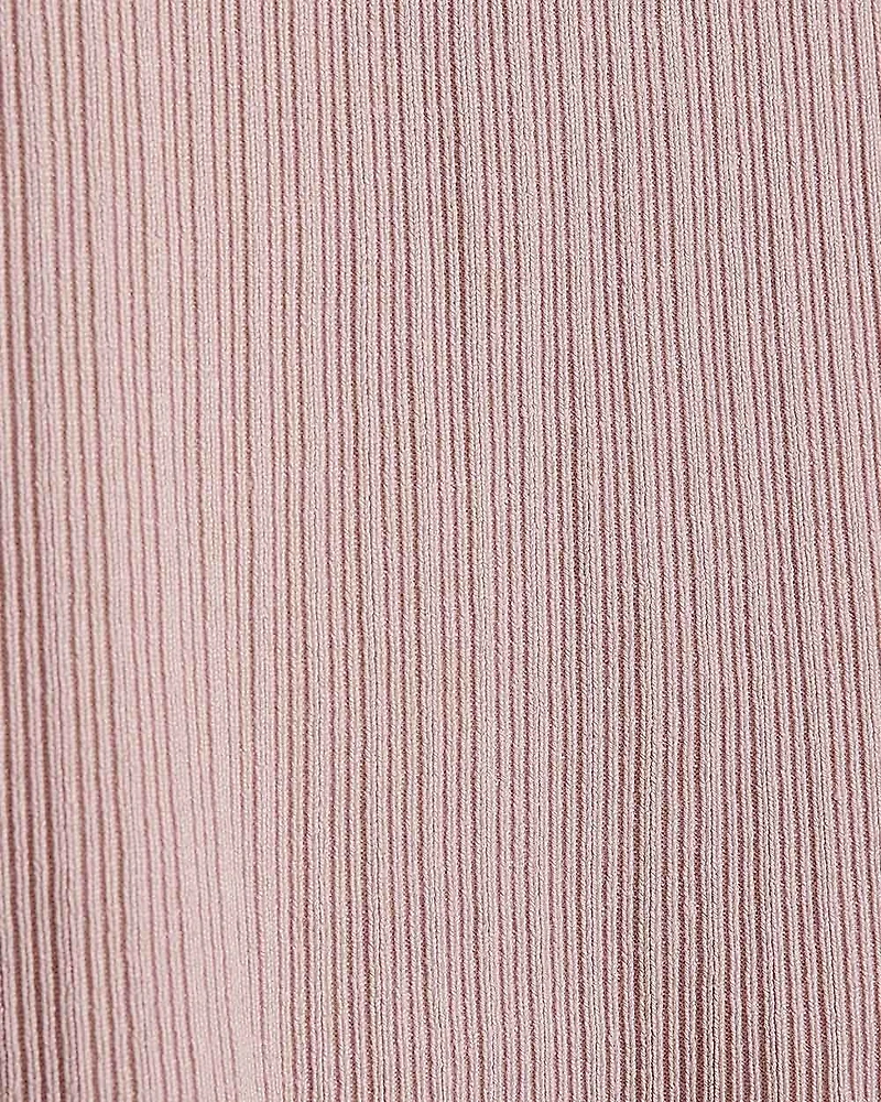 Crew-Neck Ribbed Cami with Sheer Yoke