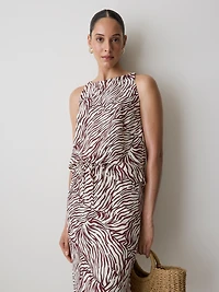 Blouse Sans Manches à Col Rond