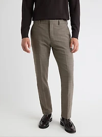 Slim-Fit Wool Plaid Suit Pant