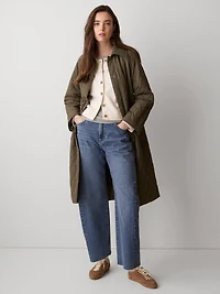 Jeans à Taille Mi-Haute et Jambe Ballon