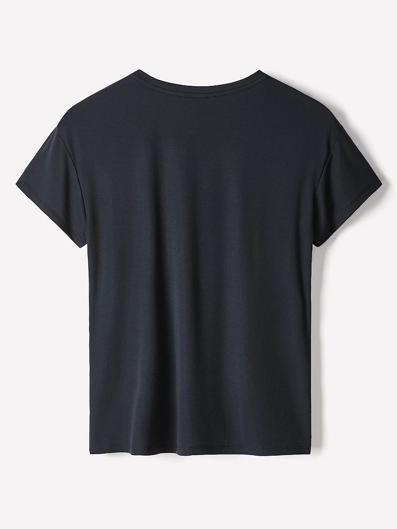 Silk-Blend Boxy Knit Top