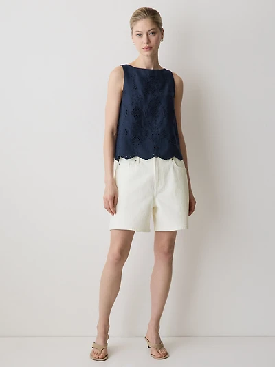 High-Rise Denim Shorts