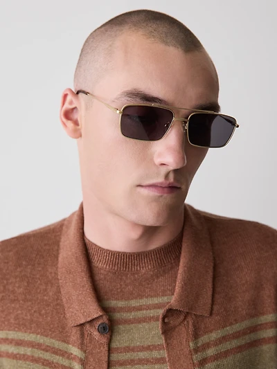 Rectangular Aviator Sunglasses