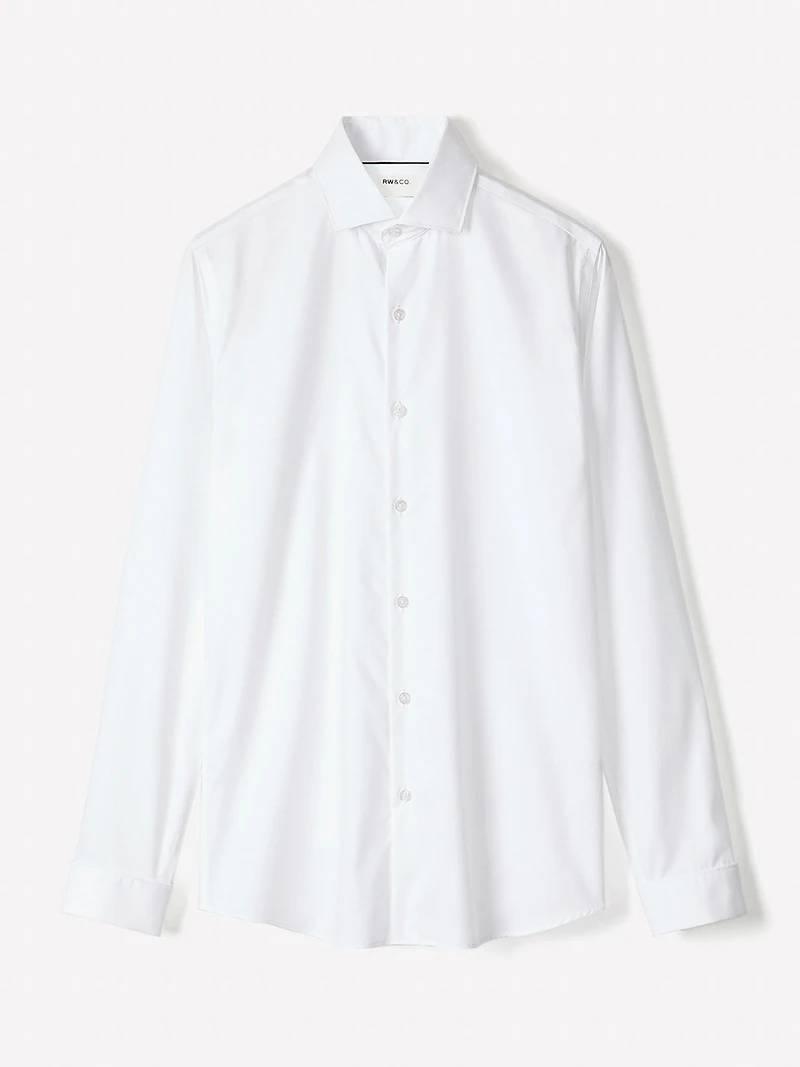 Chemise Habillée Blanche en Coton Supima (R) à Coupe Étroite