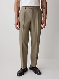 Wool-Blend Tapered-Leg Pleated Dress Pant