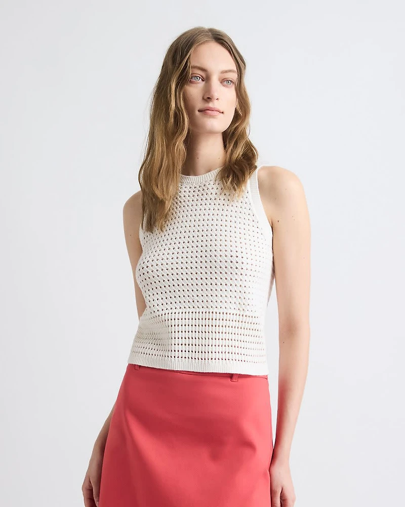 Sleeveless Short Crochet Sweater