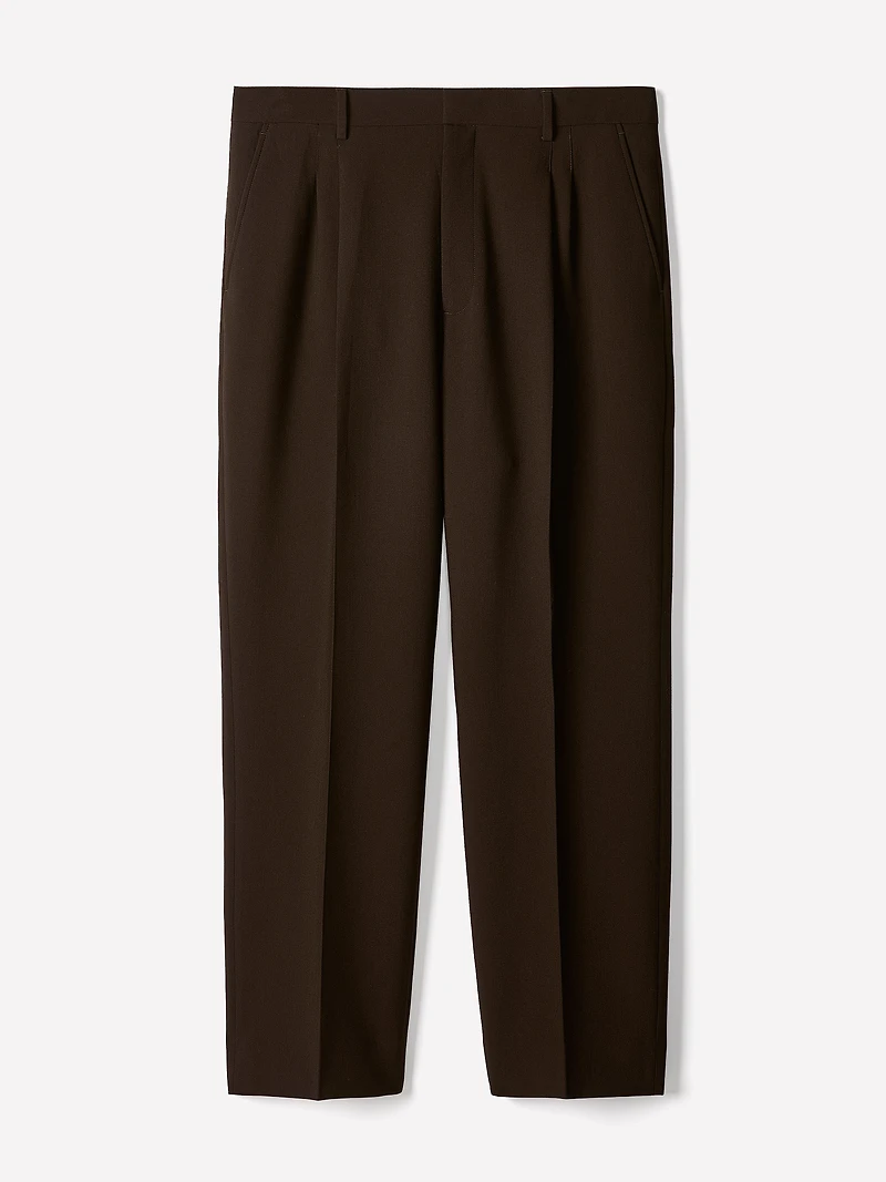 Wide-Leg Pleated Dress Pant