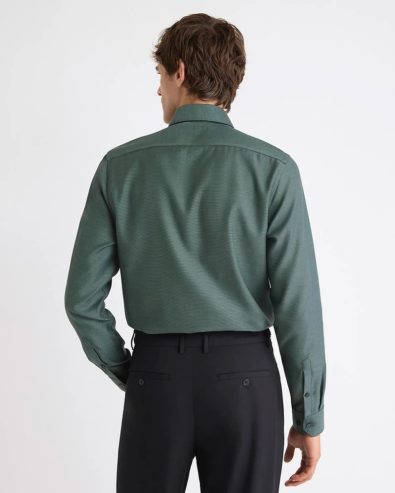 Chemise Habillée à Coupe Ajustée en Dobby Deux Tons