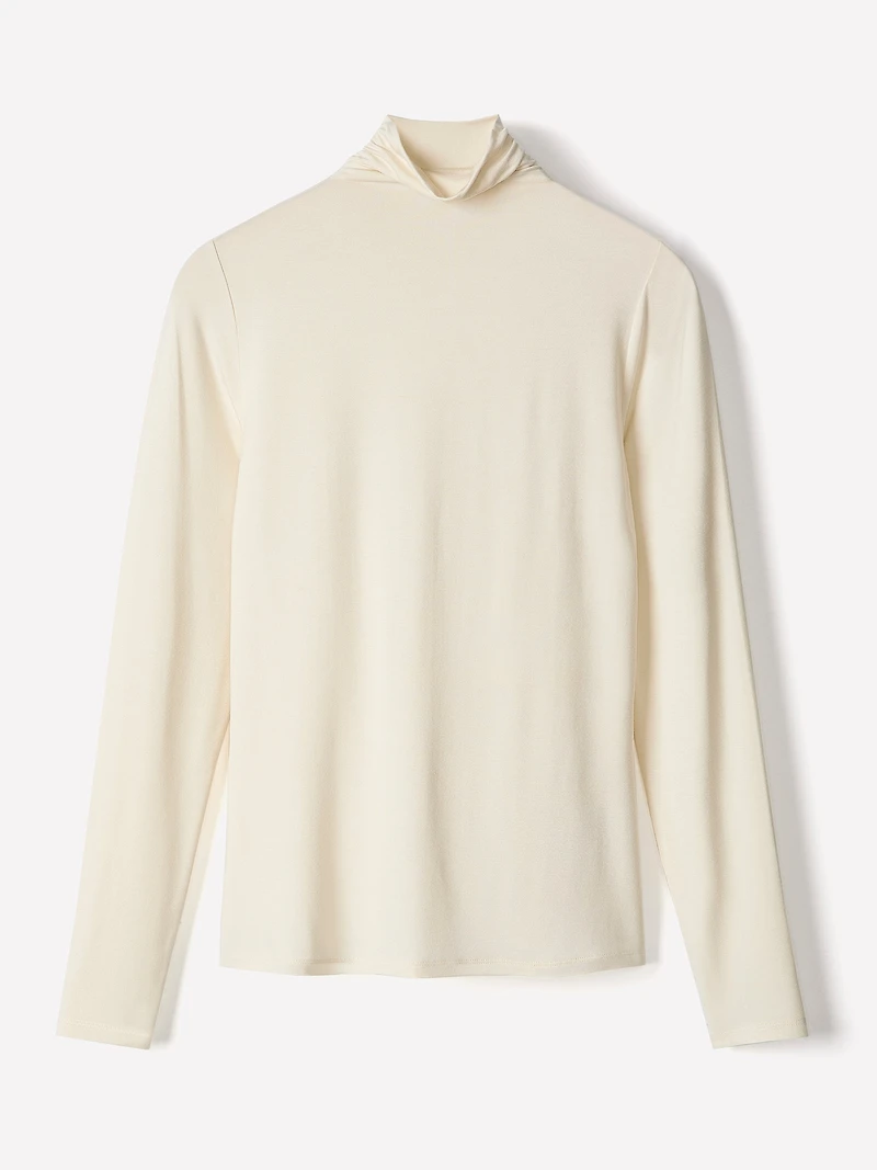 Long-Sleeve Mock-Neck Top