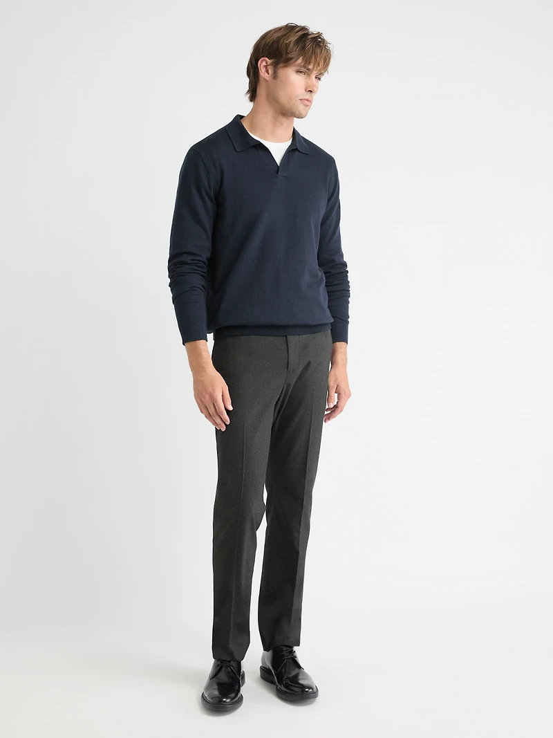 Long-Sleeve Sweater with Johnny Collar