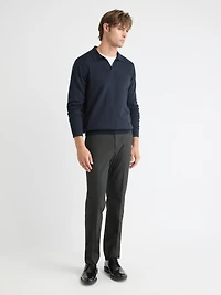 Long-Sleeve Sweater with Johnny Collar