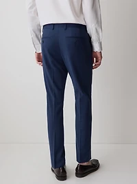 Pantalon de Complet Bleu en Laine à Coupe Ajustée
