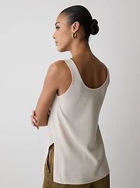 Camisole Ample en Mélange de Lin à Col U