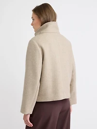 Wool-Blend Funnel-Neck Jacket