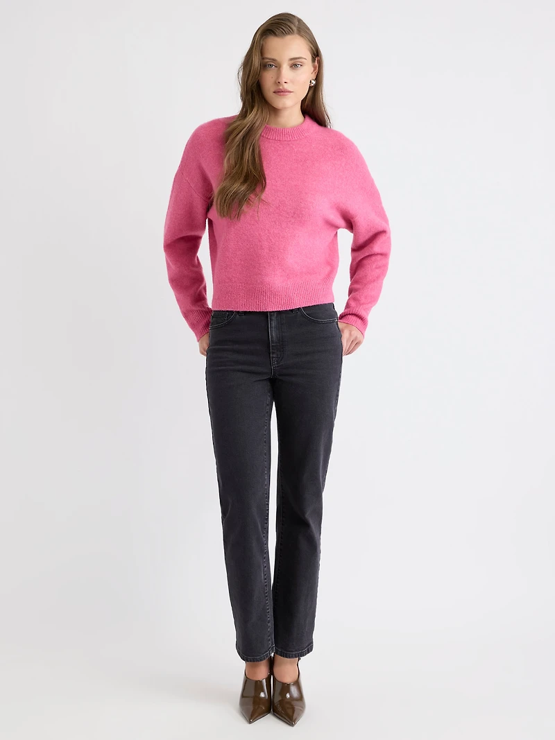 Long-Sleeve Crew-Neck Loose Sweater
