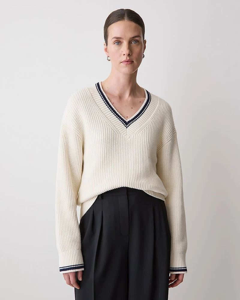 Long-Sleeve V-Neck Sweater