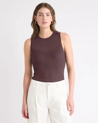Crew-Neck Ribbed Cami