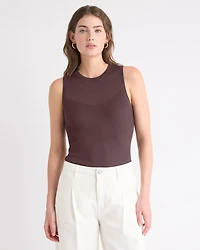 Crew-Neck Ribbed Cami