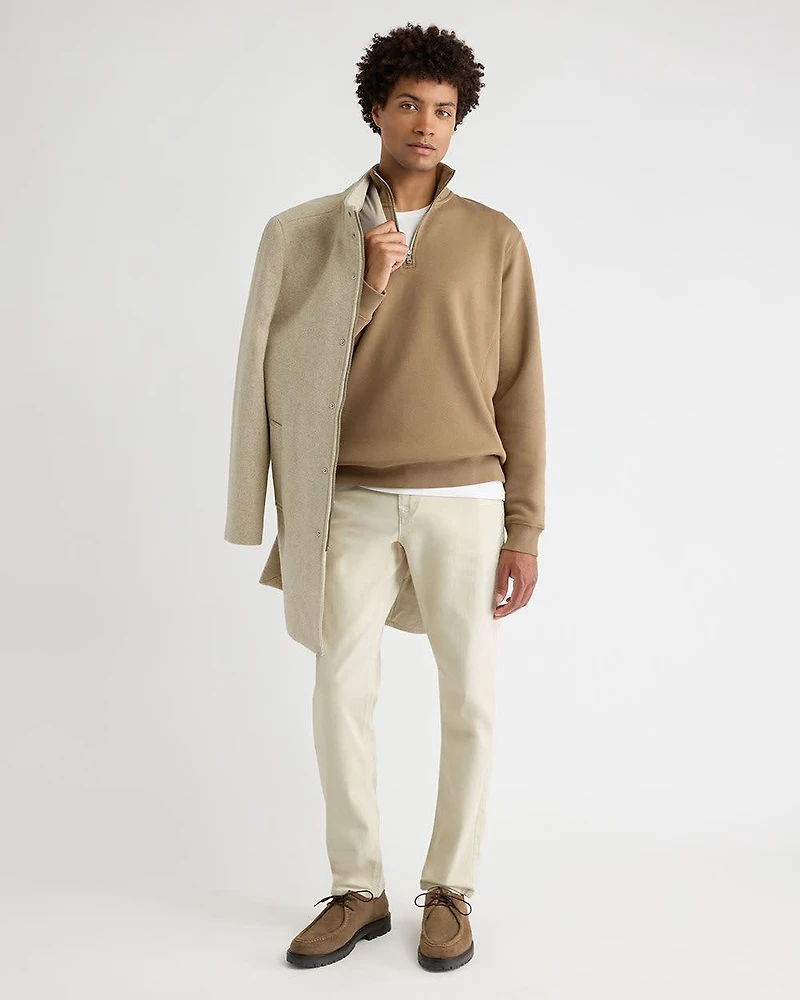 Long-Sleeve Half-Zip Mock-Neck Sweater