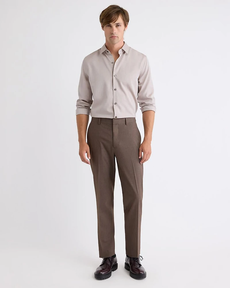 Slim-Fit Solid Cotton Modal Dress Shirt