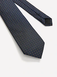 Cravate Régulière Marine à Motif Géométrique