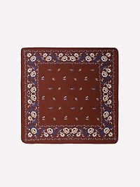 Foulard Carré en Mélange de Soie à Motif Fleuri