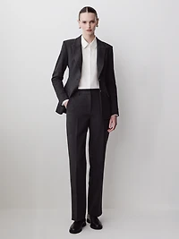 Pantalon à Jambe Droite et Taille Haute