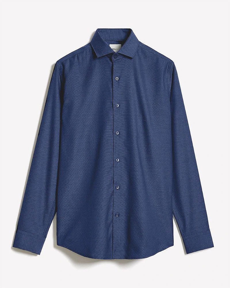 Chemise Habillée à Coupe Ajustée en Dobby Deux Tons