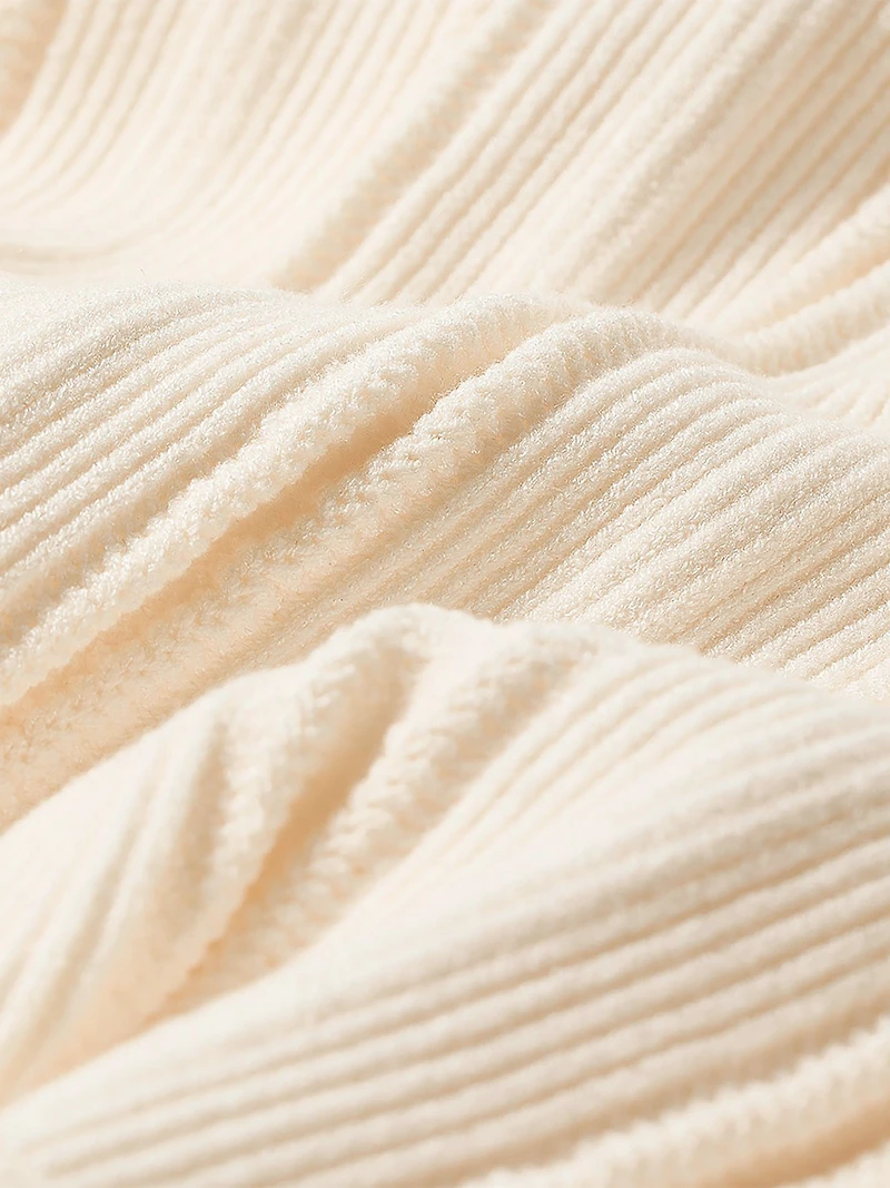 Long-Sleeve Crew-Neck Bodycon Top with Pointelle Stitches