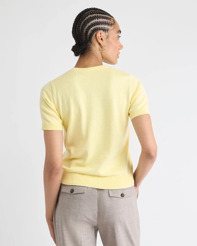 Short-Sleeve Crew-Neck Sweater