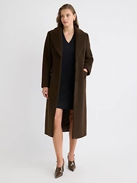 Wool-Cashmere Blend Long Hourglass Coat