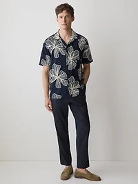 Chemise à Manches Courtes et Col Camp avec Détails Brodés