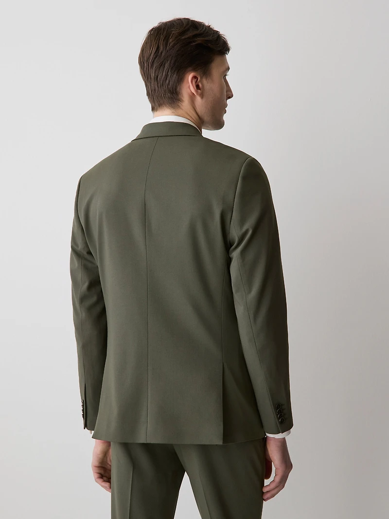 Veston de Complet Vert Foncé à Coupe Étroite