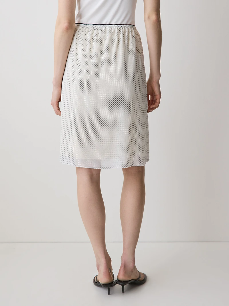 High-Rise Straight Chiffon Skirt