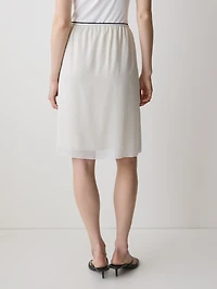 High-Rise Straight Chiffon Skirt