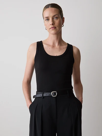 Camisole Côtelée à Col Dégagé